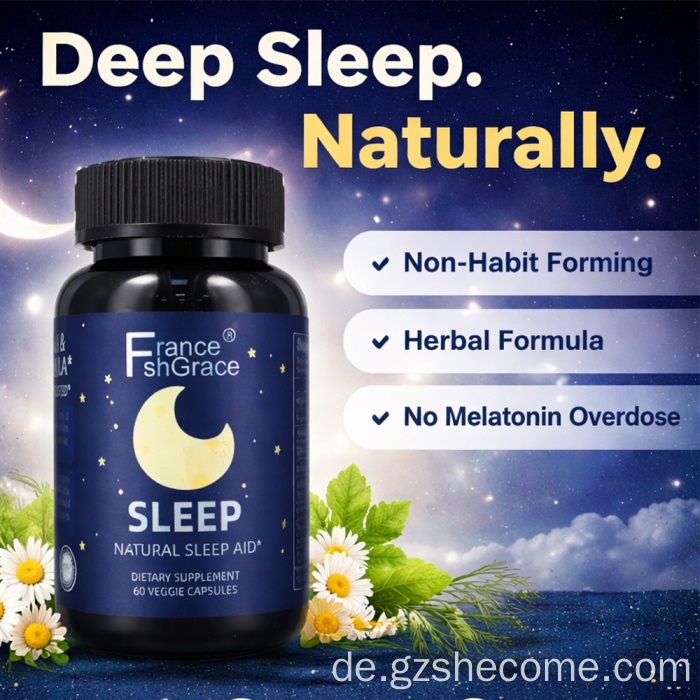 Herbal Shecome Melatonin natürliche Schlafmittel-Schlafkapseln